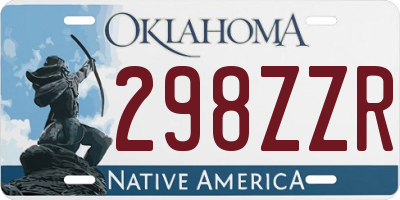 OK license plate 298ZZR
