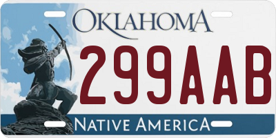 OK license plate 299AAB