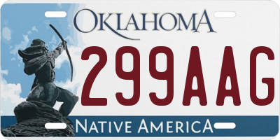 OK license plate 299AAG