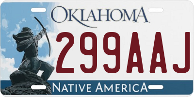 OK license plate 299AAJ