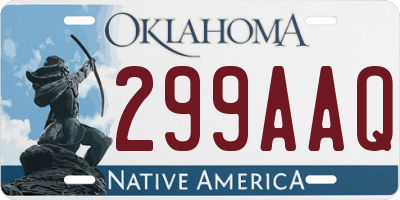 OK license plate 299AAQ