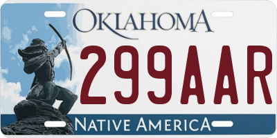 OK license plate 299AAR