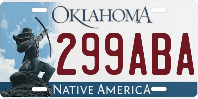OK license plate 299ABA