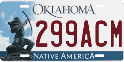 OK license plate 299ACM
