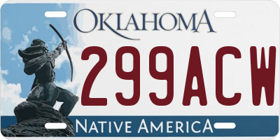 OK license plate 299ACW