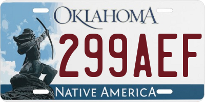 OK license plate 299AEF