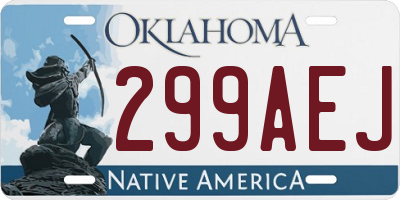 OK license plate 299AEJ