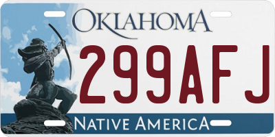OK license plate 299AFJ