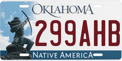 OK license plate 299AHB