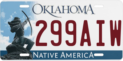 OK license plate 299AIW