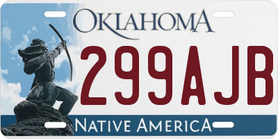 OK license plate 299AJB