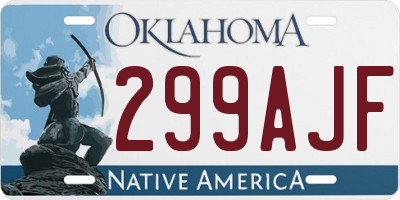 OK license plate 299AJF