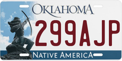 OK license plate 299AJP