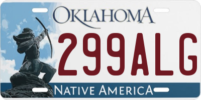 OK license plate 299ALG