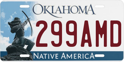 OK license plate 299AMD