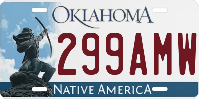 OK license plate 299AMW