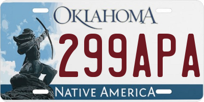 OK license plate 299APA