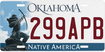 OK license plate 299APB