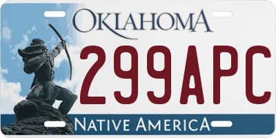 OK license plate 299APC