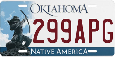 OK license plate 299APG