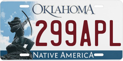 OK license plate 299APL