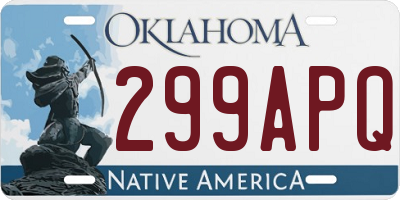 OK license plate 299APQ