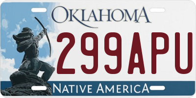 OK license plate 299APU