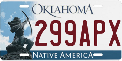 OK license plate 299APX