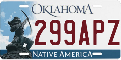 OK license plate 299APZ