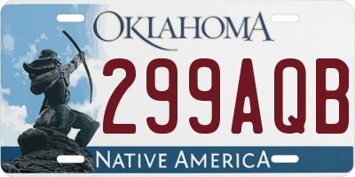 OK license plate 299AQB