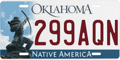 OK license plate 299AQN