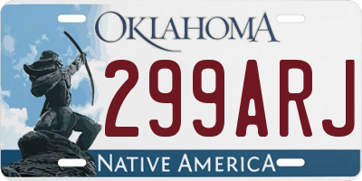 OK license plate 299ARJ