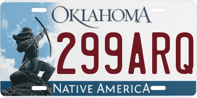 OK license plate 299ARQ