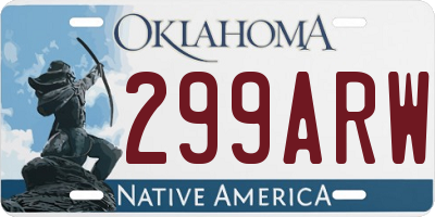 OK license plate 299ARW