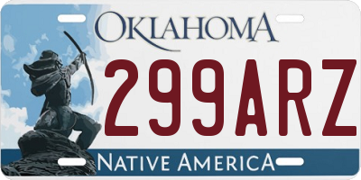 OK license plate 299ARZ