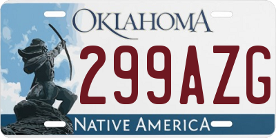 OK license plate 299AZG