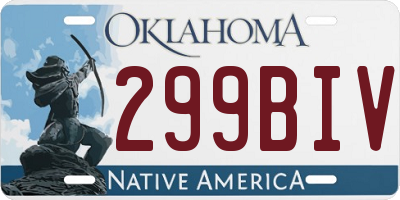 OK license plate 299BIV