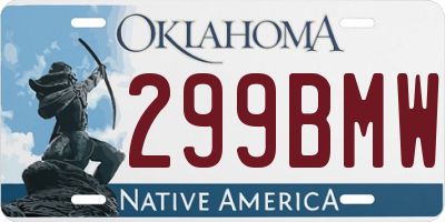 OK license plate 299BMW