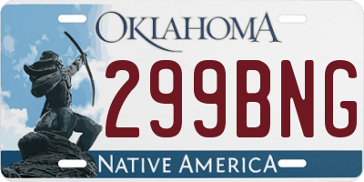 OK license plate 299BNG