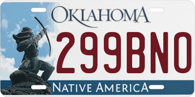 OK license plate 299BNO