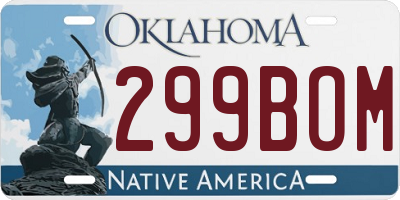 OK license plate 299BOM