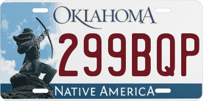 OK license plate 299BQP