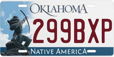 OK license plate 299BXP