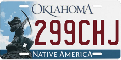 OK license plate 299CHJ