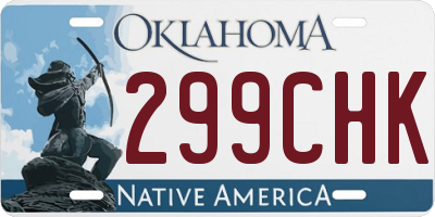 OK license plate 299CHK