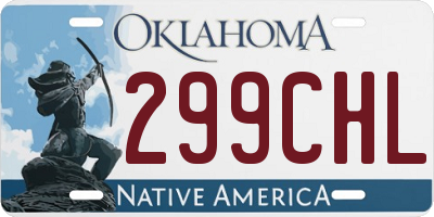 OK license plate 299CHL