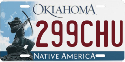 OK license plate 299CHU