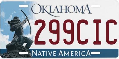 OK license plate 299CIC