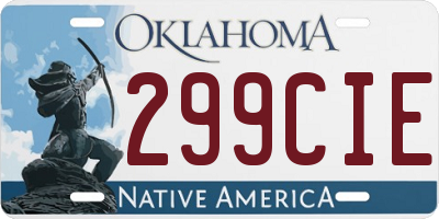 OK license plate 299CIE