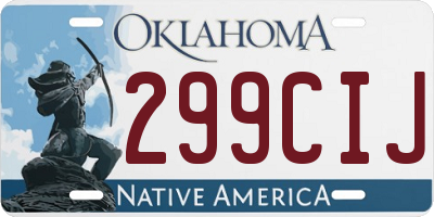 OK license plate 299CIJ